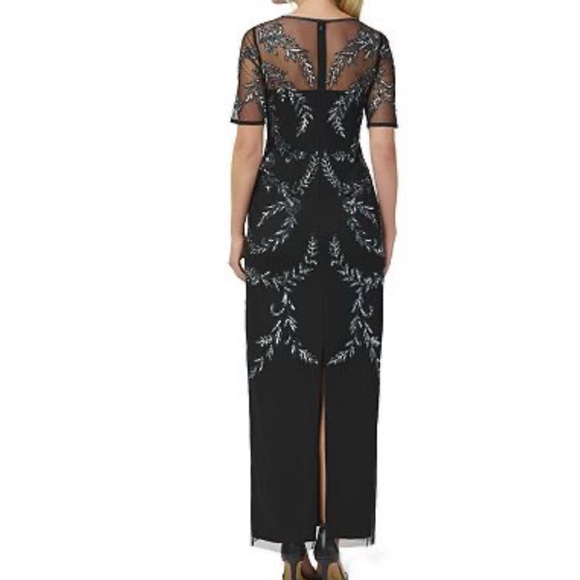 Papell Boutique Elegant Black and Silver Embellished Evening Gown - Picture 2 of 7